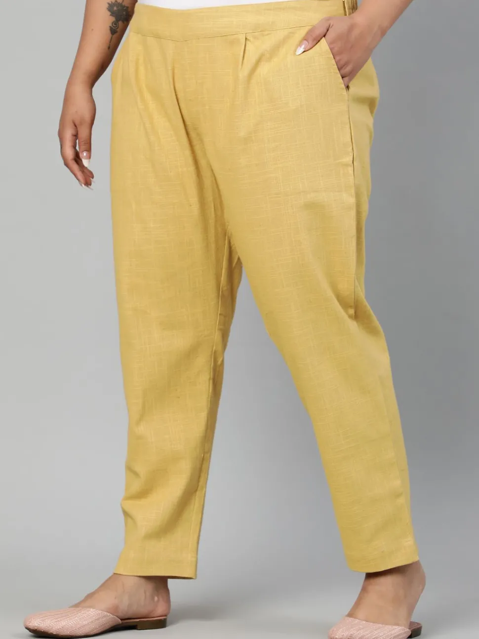 Jaipur Kurti Plus Size Ethnic Wear Cotton Slub Pants