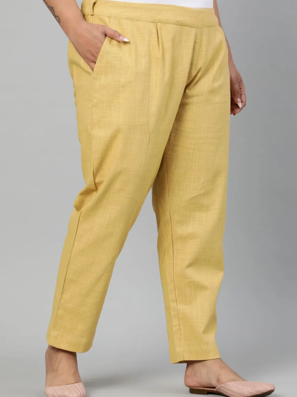 Jaipur Kurti Plus Size Ethnic Wear Cotton Slub Pants