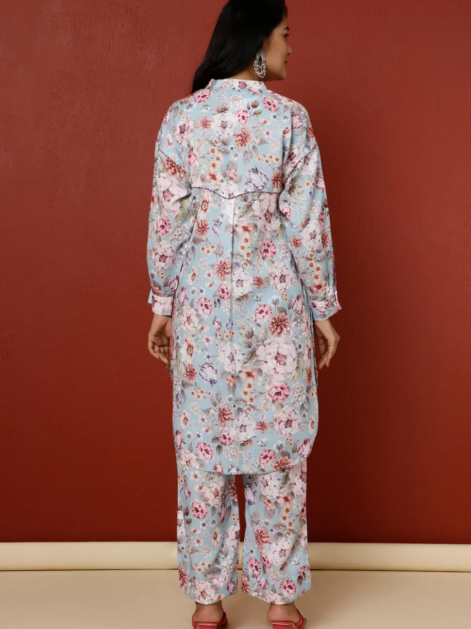 Jaipur Kurti Floral Printed Kurta With Palazzo Co-ord Set