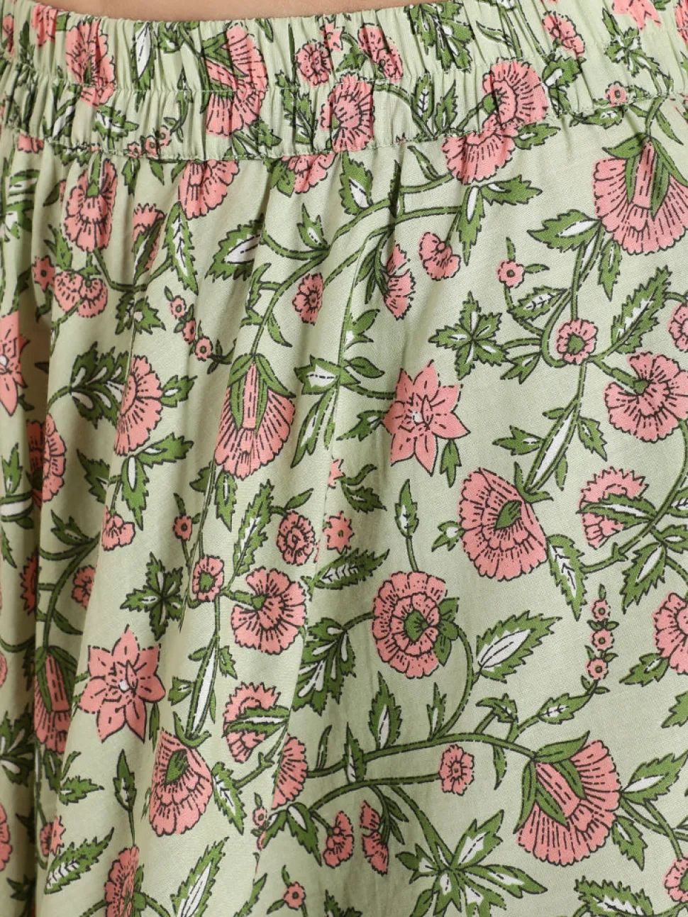 Jaipur Kurti Floral Print Short Kurta With Skirt And Dupatta