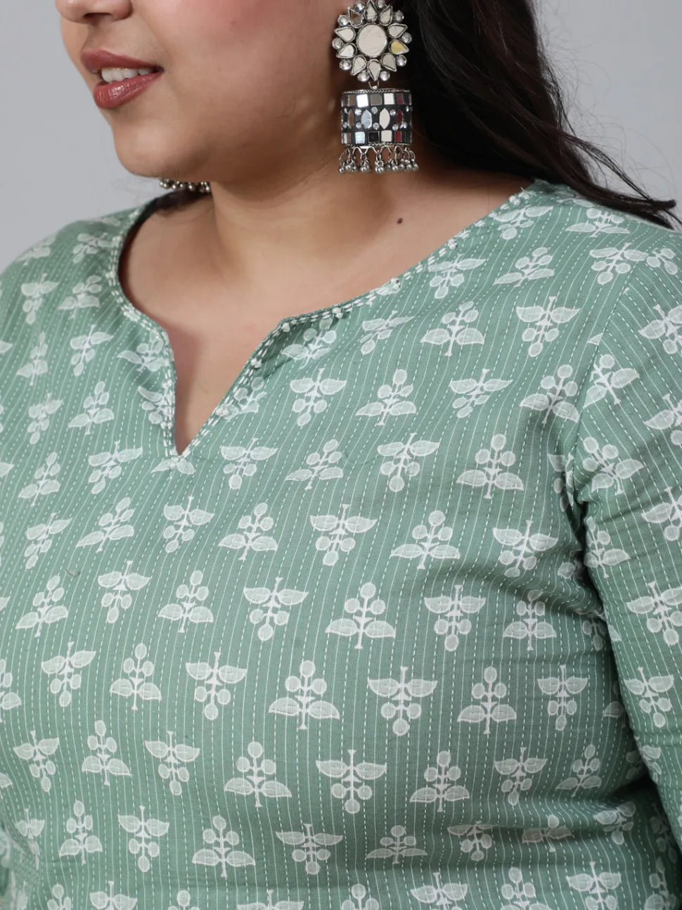 Jaipur Kurti Plus Size Woven Straight Printed Embroidered Kurta Set With Solid Dupatta