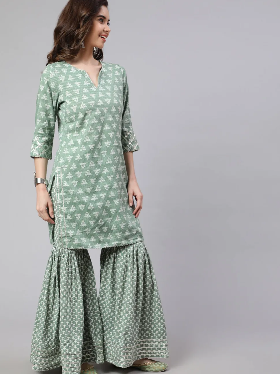 Jaipur Kurti Woven Straight Printed Embroidered Kurta Set With Solid Dupatta