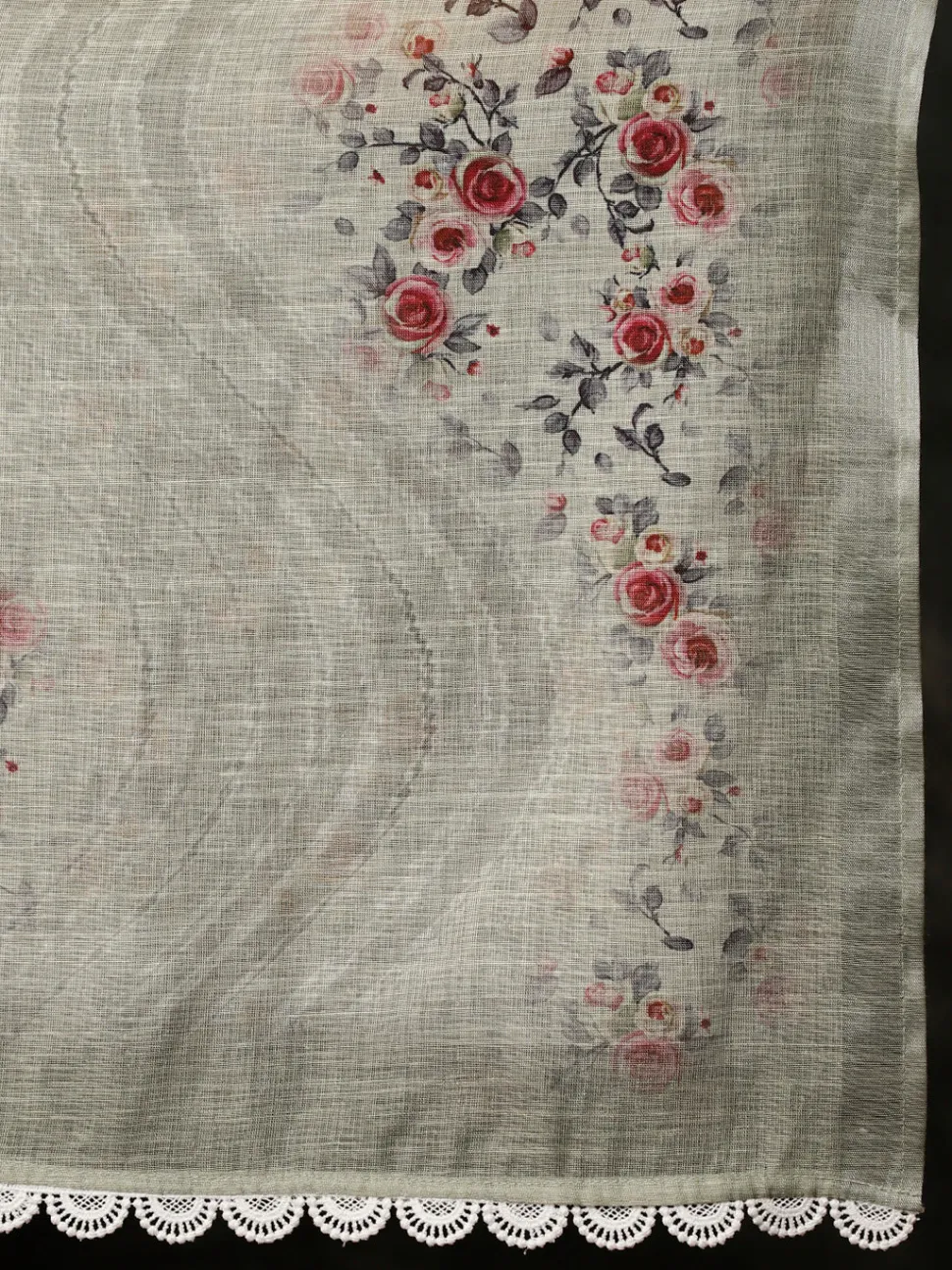Jaipur Kurti Light Rose Printed A-line Kurta With Palazzo And Dupatta
