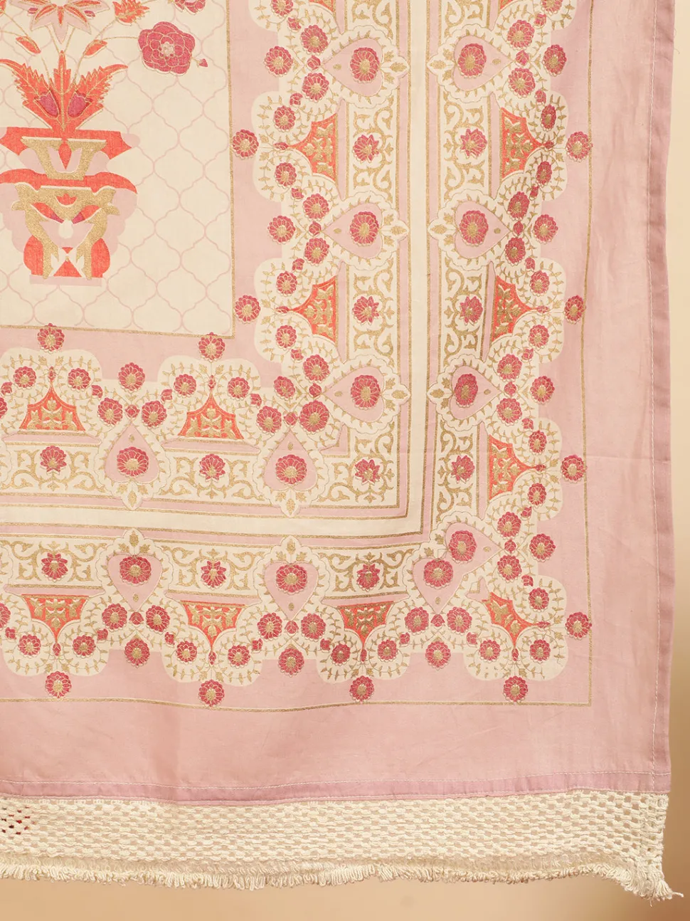 Jaipur Kurti Ethnic Motif Guldasta Cotton Straight Kurta With Pants And Dupatta