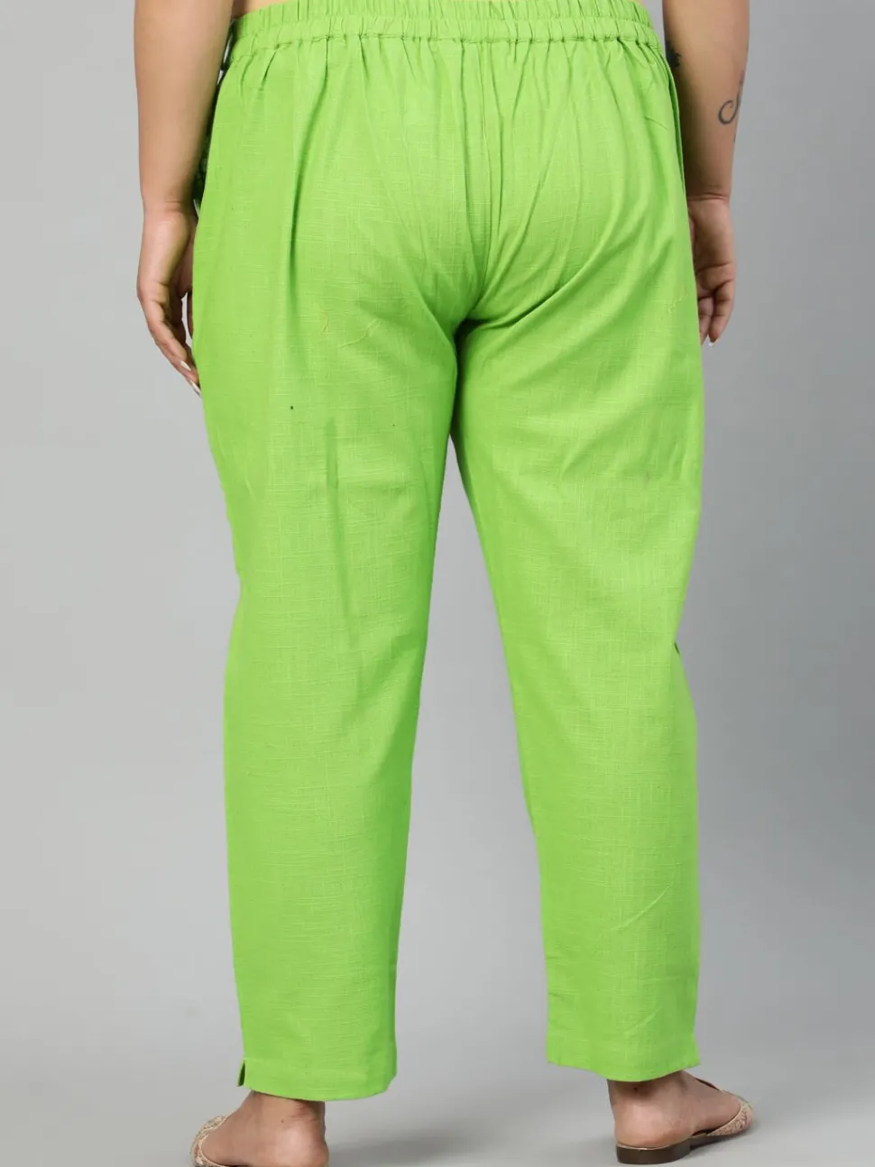 Jaipur Kurti Parrot Plus Size Ethnic Wear Cotton Slub Pants