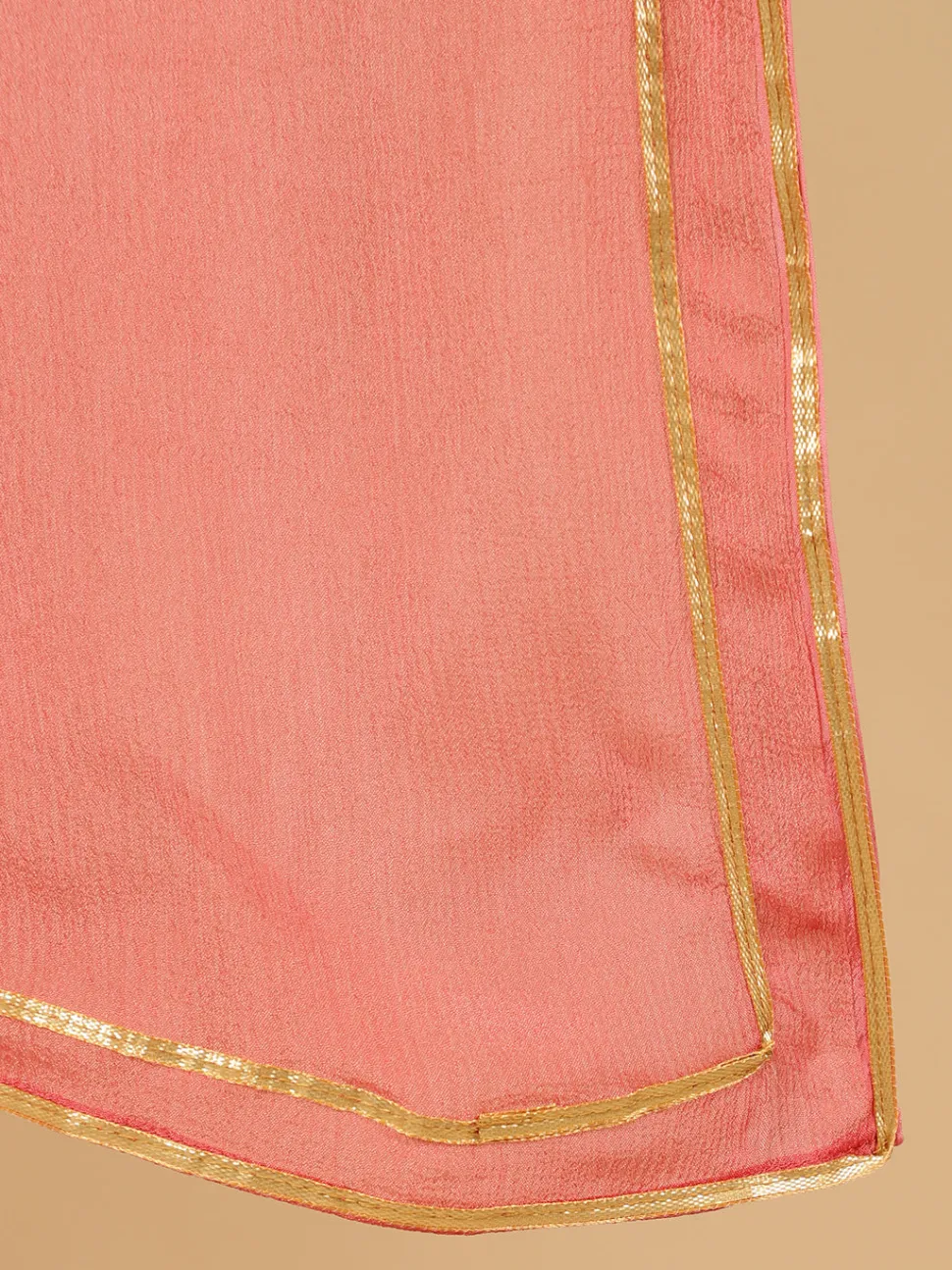 Jaipur Kurti Mirror Work Chanderi Straight Kurta With Pants And Dupatta