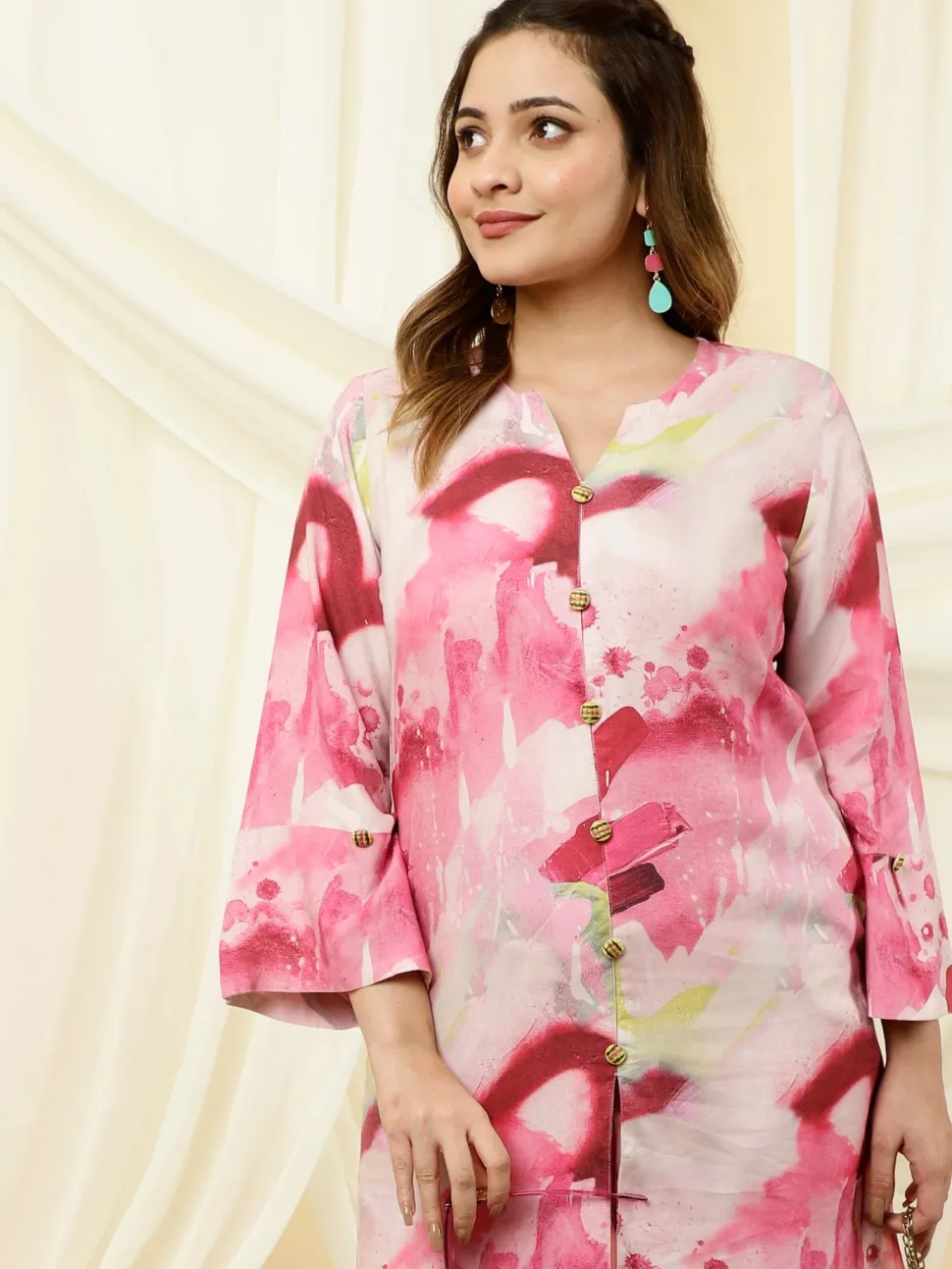 Jaipur Kurti Abstract Print Straight Kurta And Palazzo