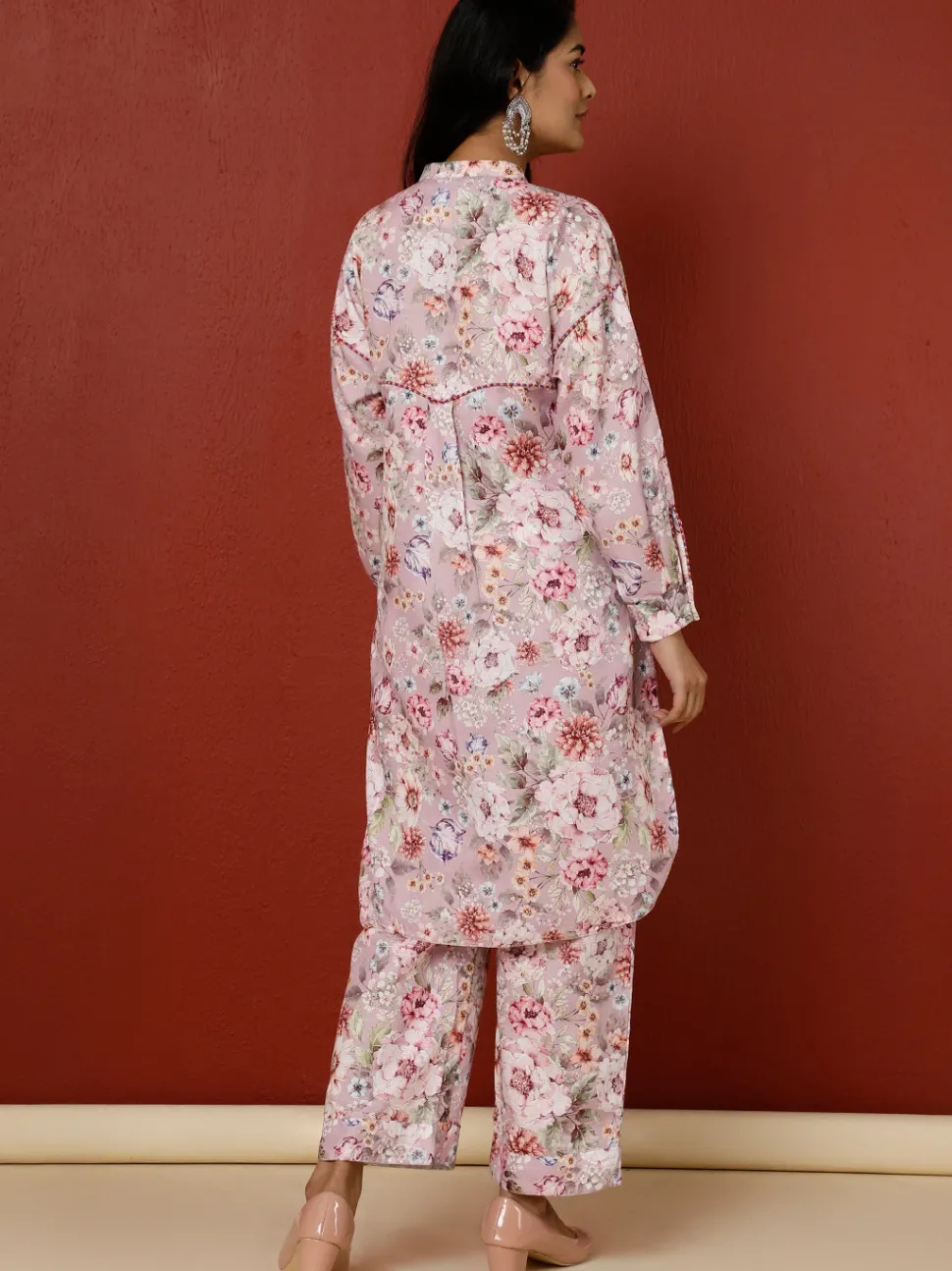 Jaipur Kurti Floral Printed Kurta With Palazzo Co-ord Set