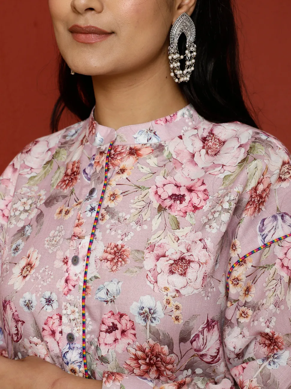Jaipur Kurti Floral Printed Kurta With Palazzo Co-ord Set