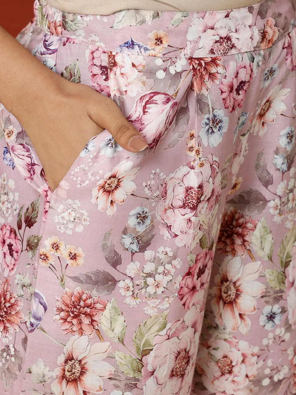 Jaipur Kurti Floral Printed Kurta With Palazzo Co-ord Set