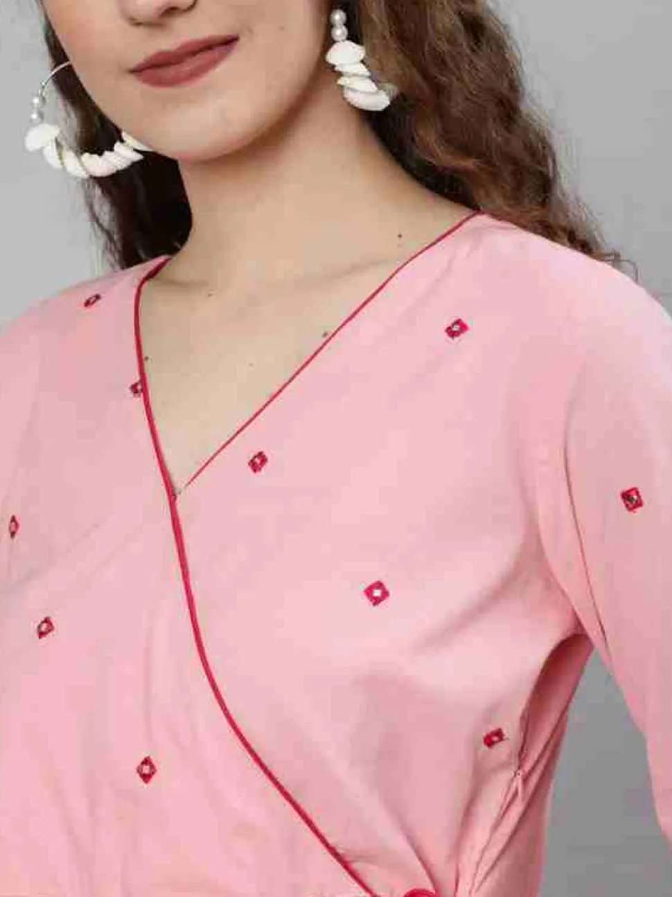 Jaipur Kurti Mirror Embroidered Anarkali Kurta With Flared Palazzo
