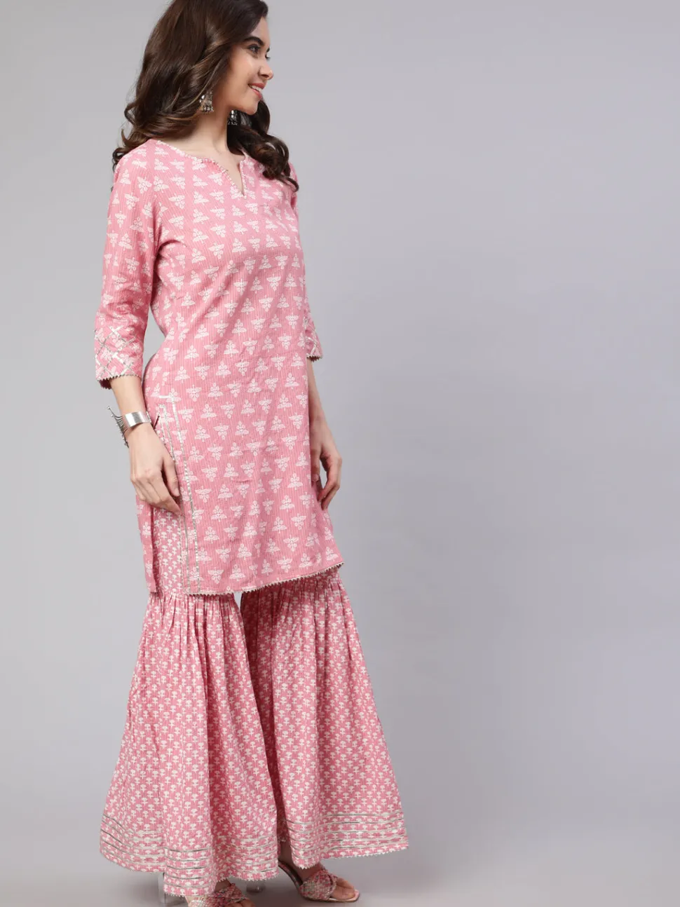 Jaipur Kurti Woven Straight Printed Embroidered Kurta Set With Solid Dupatta