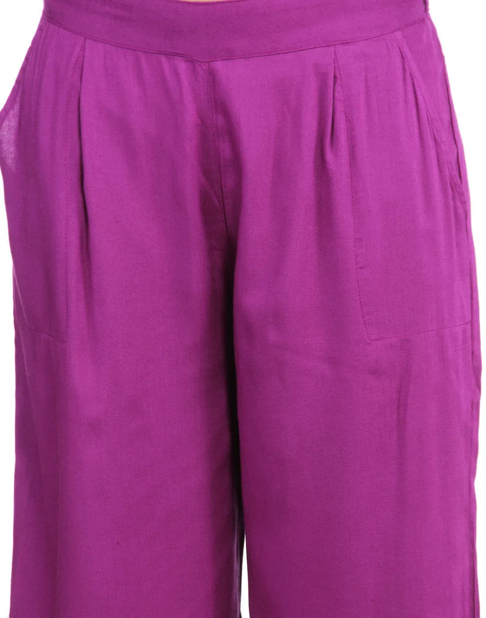 Jaipur Kurti Purple Solid Rayon Palazzo
