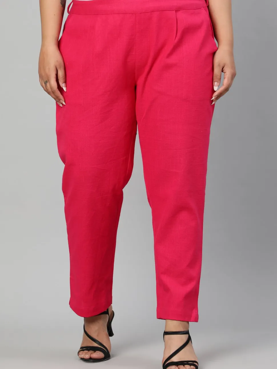 Jaipur Kurti Rani Plus Size Ethnic Wear Cotton Slub Pants