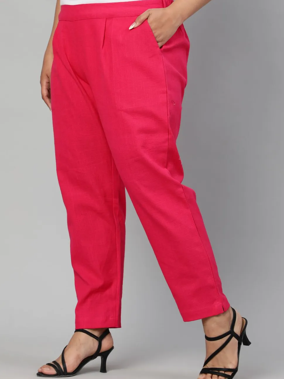 Jaipur Kurti Rani Plus Size Ethnic Wear Cotton Slub Pants